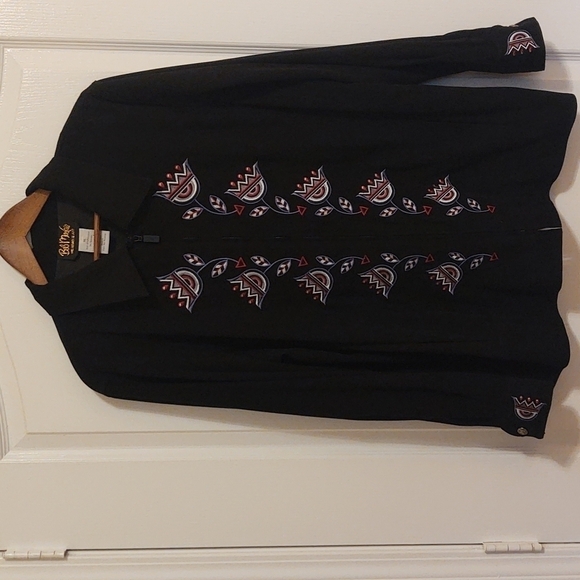 Bob Mackie Jackets & Blazers - Bob Mackie Wearable Art Women's jacket. Black with tulip-like embroidery design